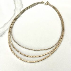BOGO Vintage gold tone three strand necklace